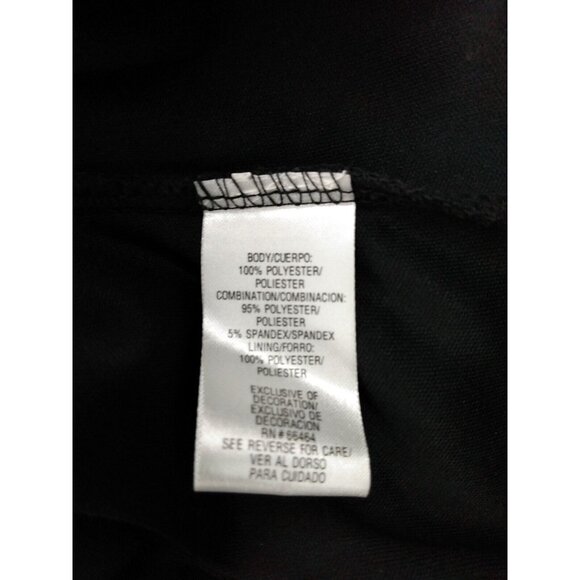 Sandra Darren Sz 8 Sweater Dress Sheath Black Gold Zigzag 3/4 Sleeve Knee Length - Picture 5 of 6